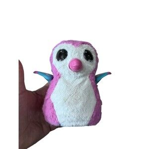 Hatchimal Interactive Teal Pink White Owl Big Eyes Lights Spin Masters Works Toy